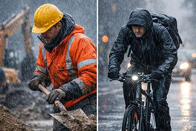 Travailler (et se déplacer) sous la pluie : un risque santé souvent sous-estimé